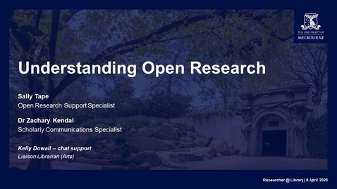 Thumbnail for Understanding Open Research | Researcher@Library (08/04/2025)