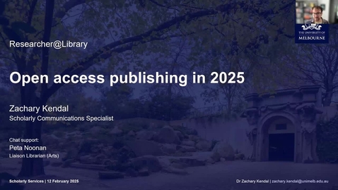 Thumbnail for Open access publishing in 2025 | Researcher@Library Webinar (12/02/2025)