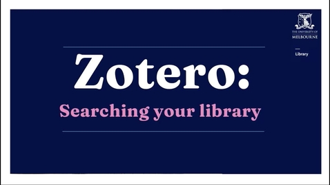 Thumbnail for Zotero: Searching your library