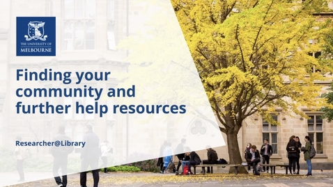 Thumbnail for 8. Finding your community and further help resources
