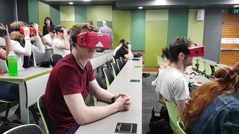 Thumbnail for Students using Merge VR Goggles