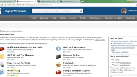 Thumbnail for EN01 - QUT ePortfolio - Experiences