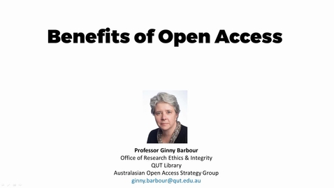 Thumbnail for Benefits of Open Access Publishing