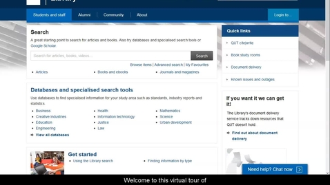 Thumbnail for QUT Library website tour